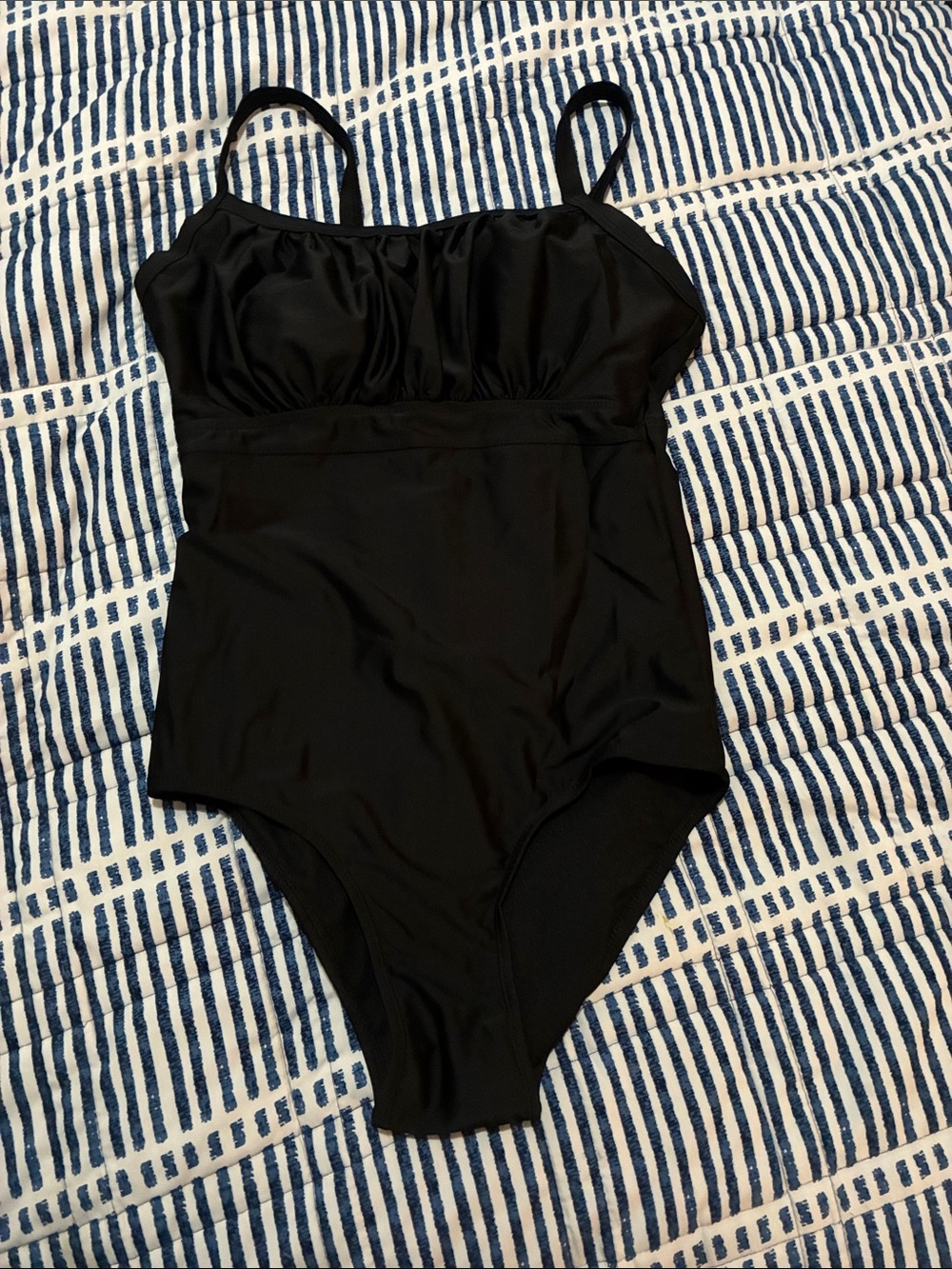 Cromer Resortwear Black One-Piece Swimsuit with Adjustable Straps